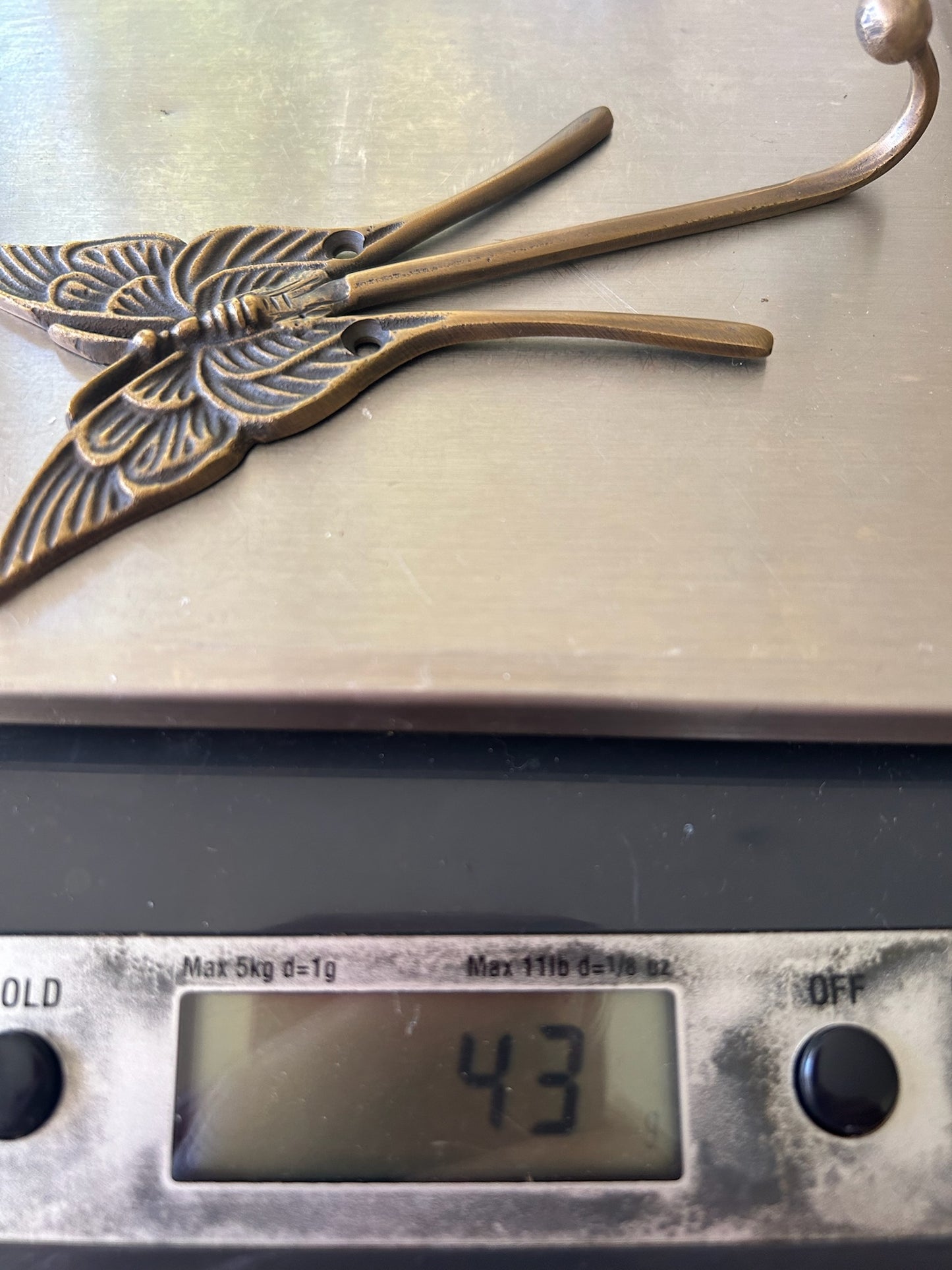 Butterfly Long Tail Clothes Hook 12.5cm