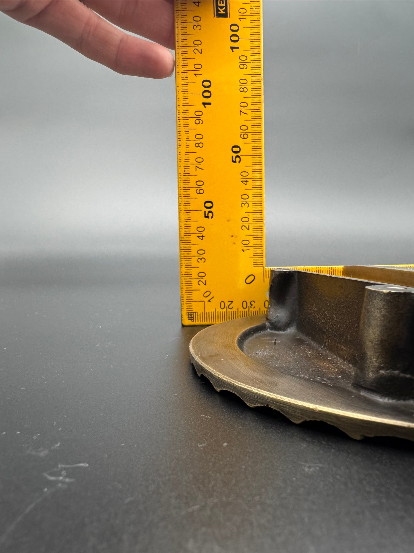 Semi Circle with Patterned Edge Brass Pull, 12cm