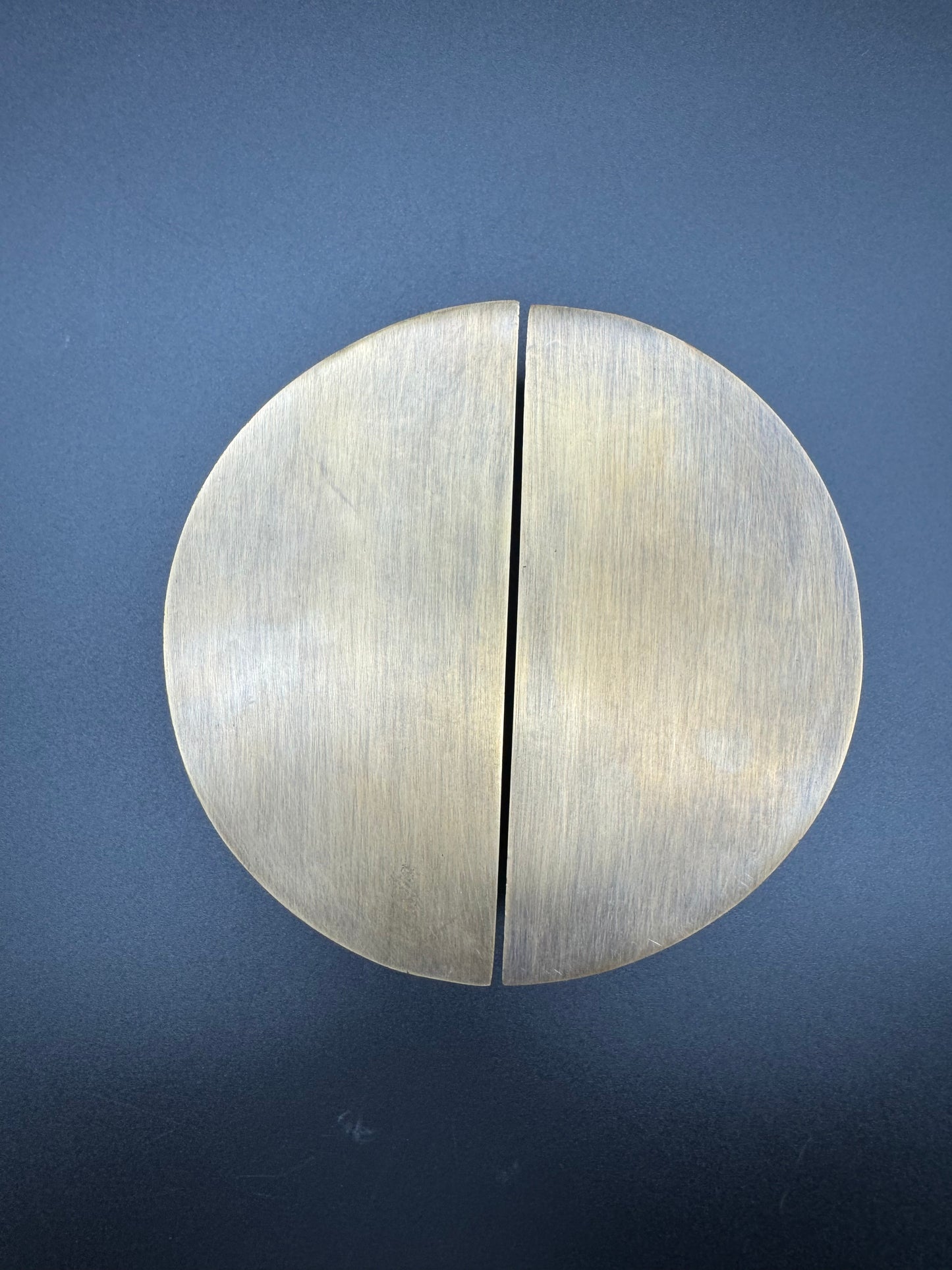 Semi Circle Flat Brass Pull, 12cm