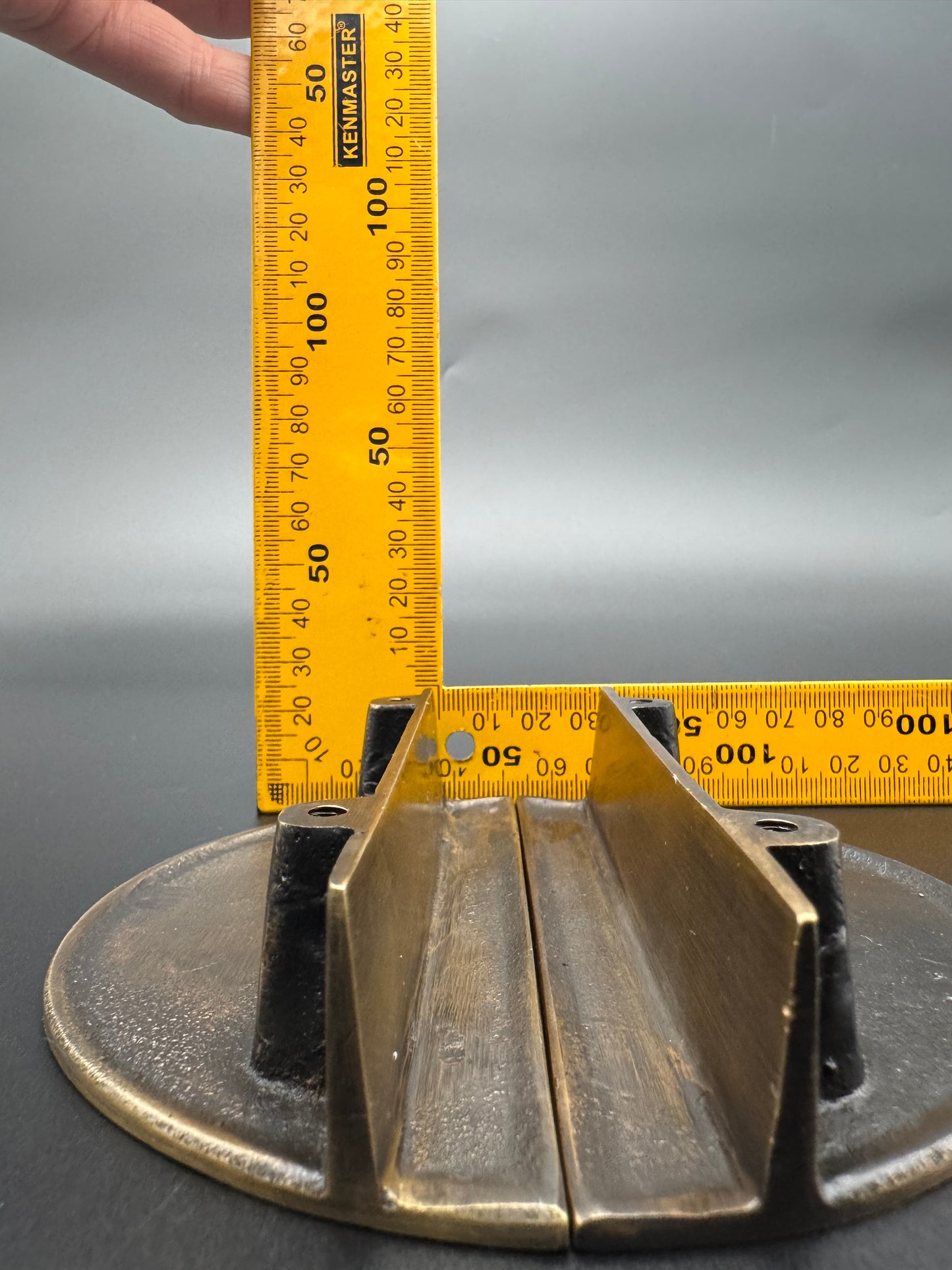 Semi Circle Flat Brass Pull, 12cm