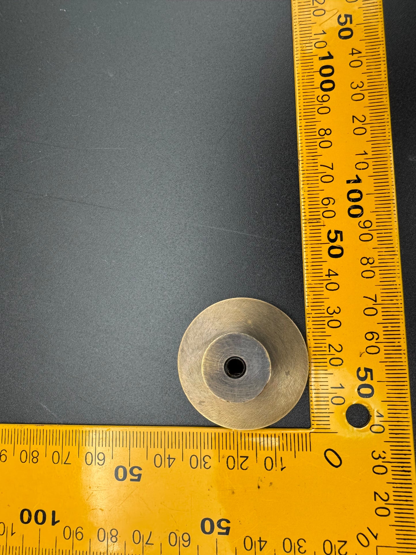 Flat Circle Brass Knob, 3.5cm