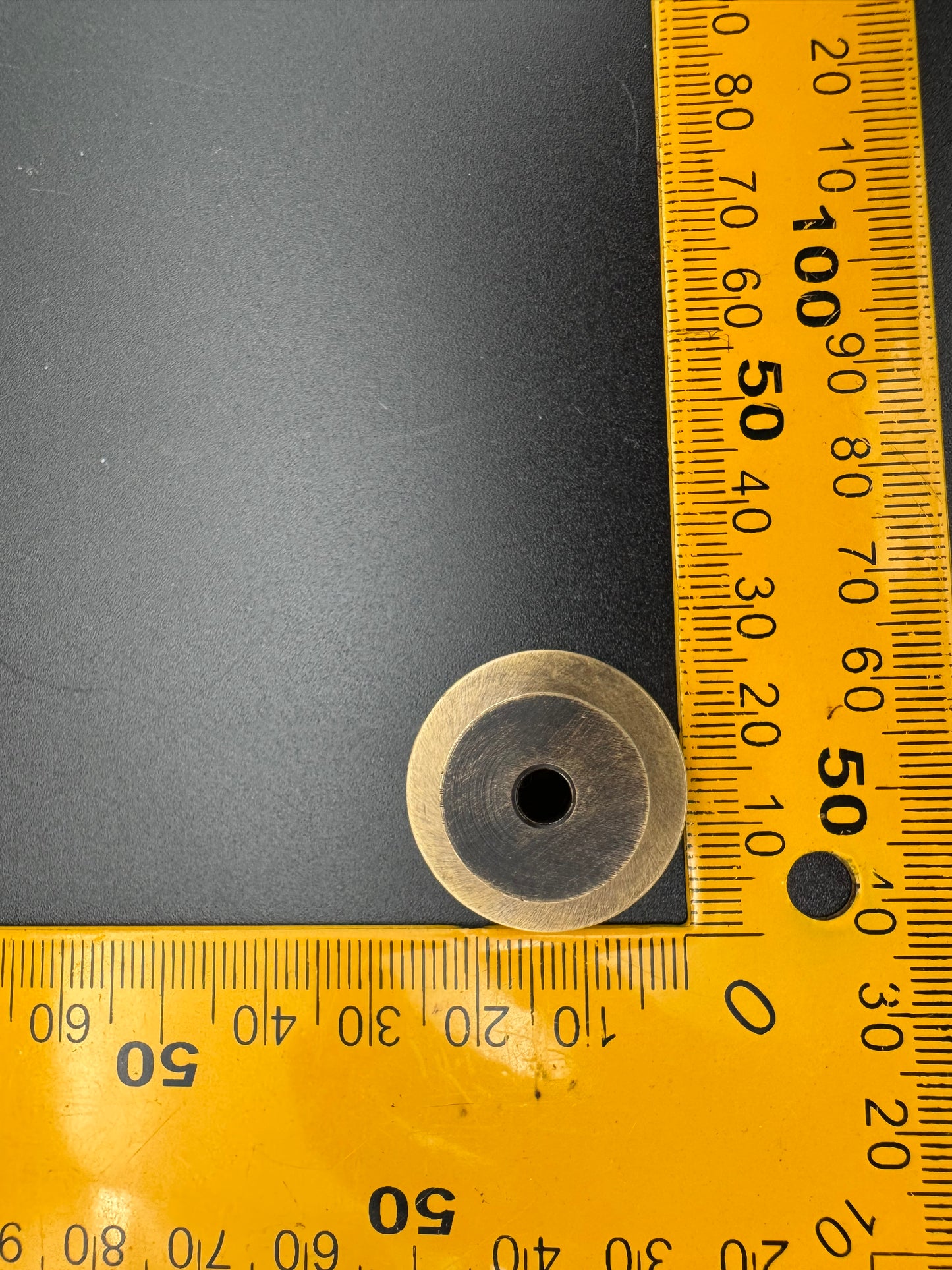 Flat Circle Brass Knob, 2.5cm