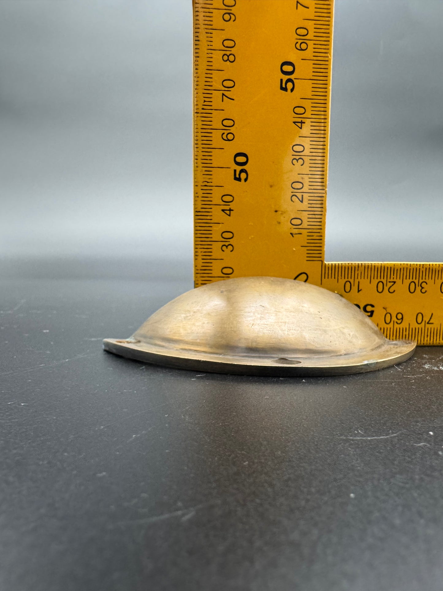 Convex Arc Brass Cup Pull, 9cm