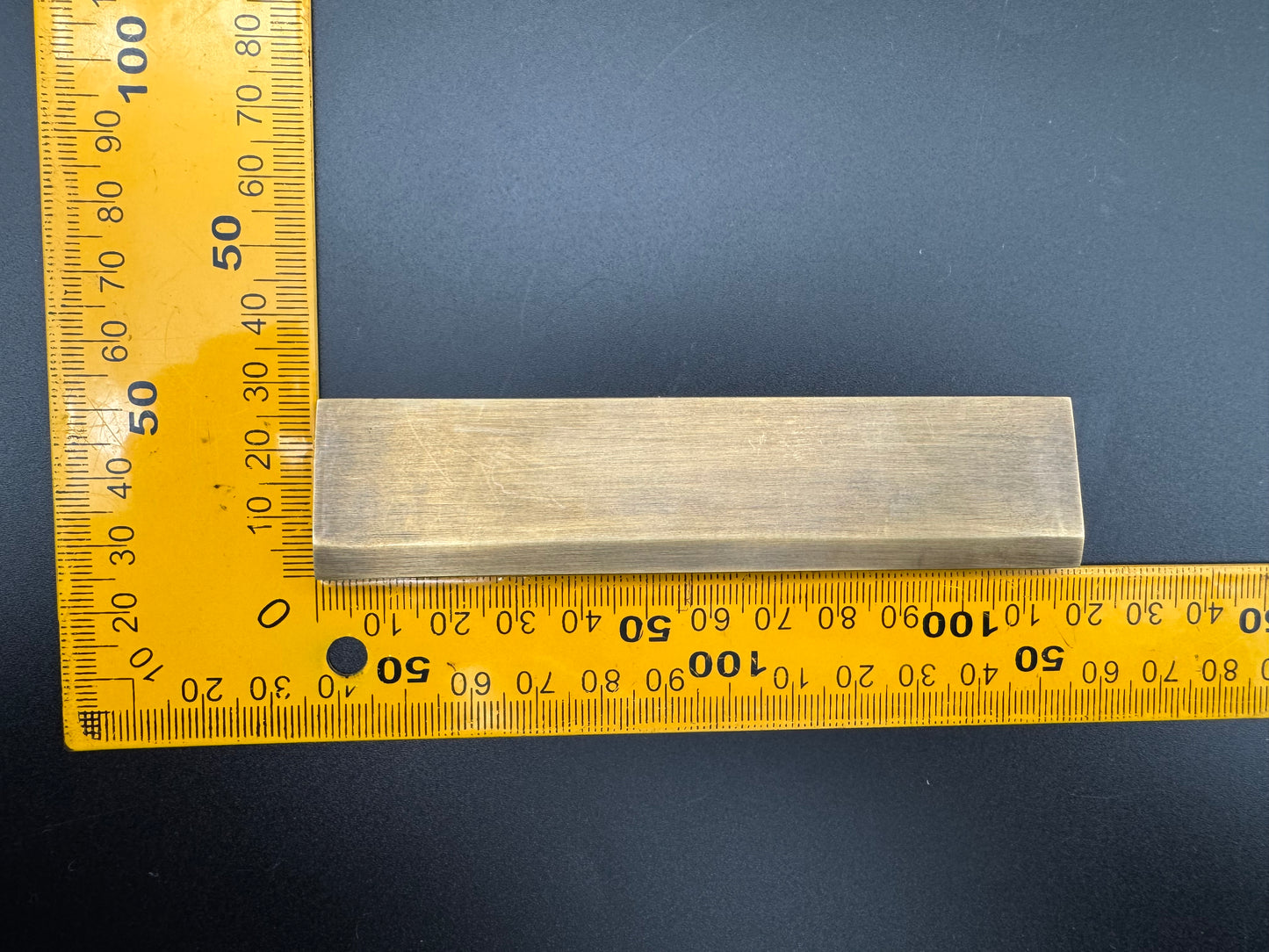 Square Wedge Brass Ledge Pull, 11.5cm