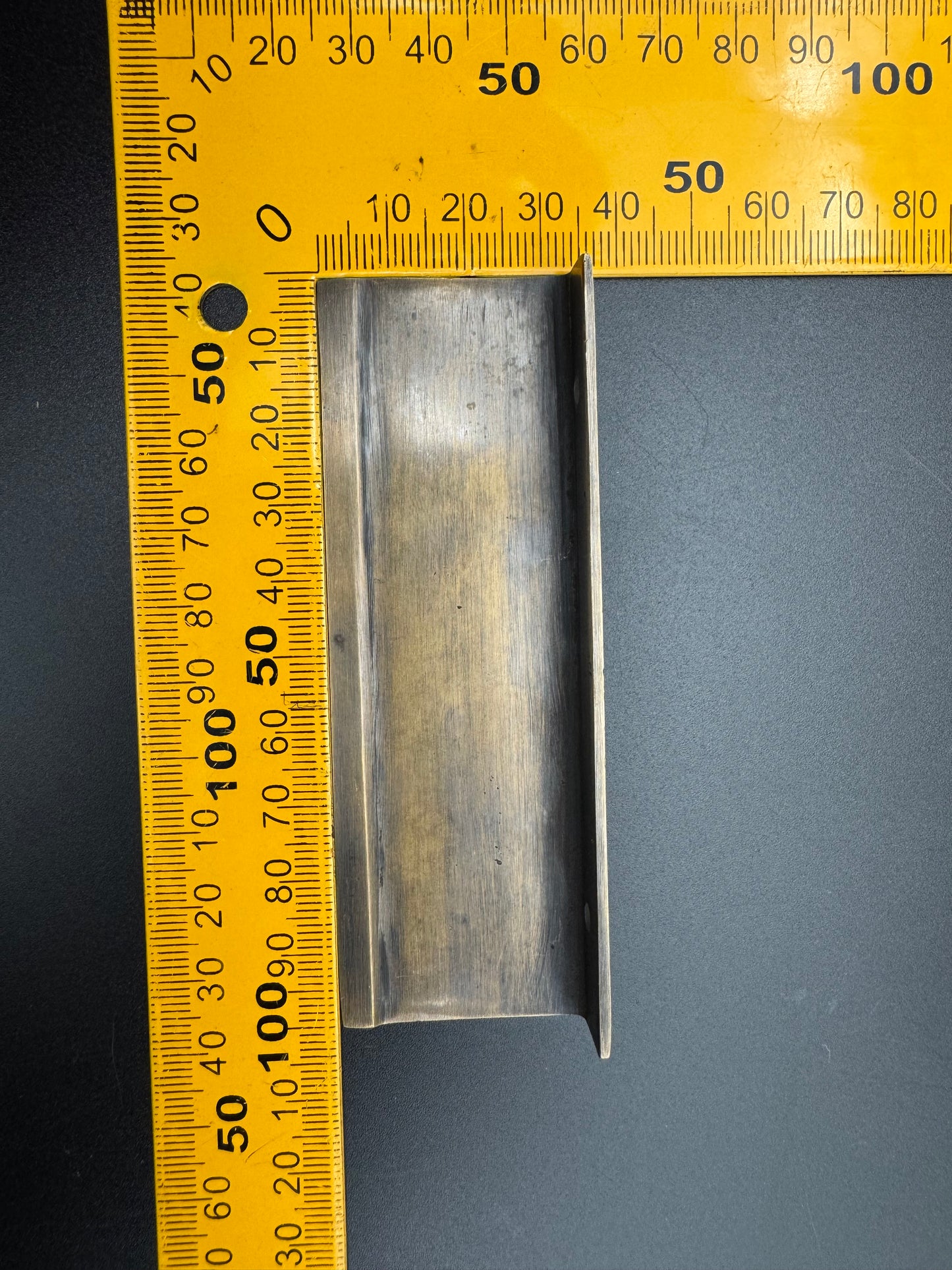 Flat Rectangle Brass Ledge Pull, 10cm