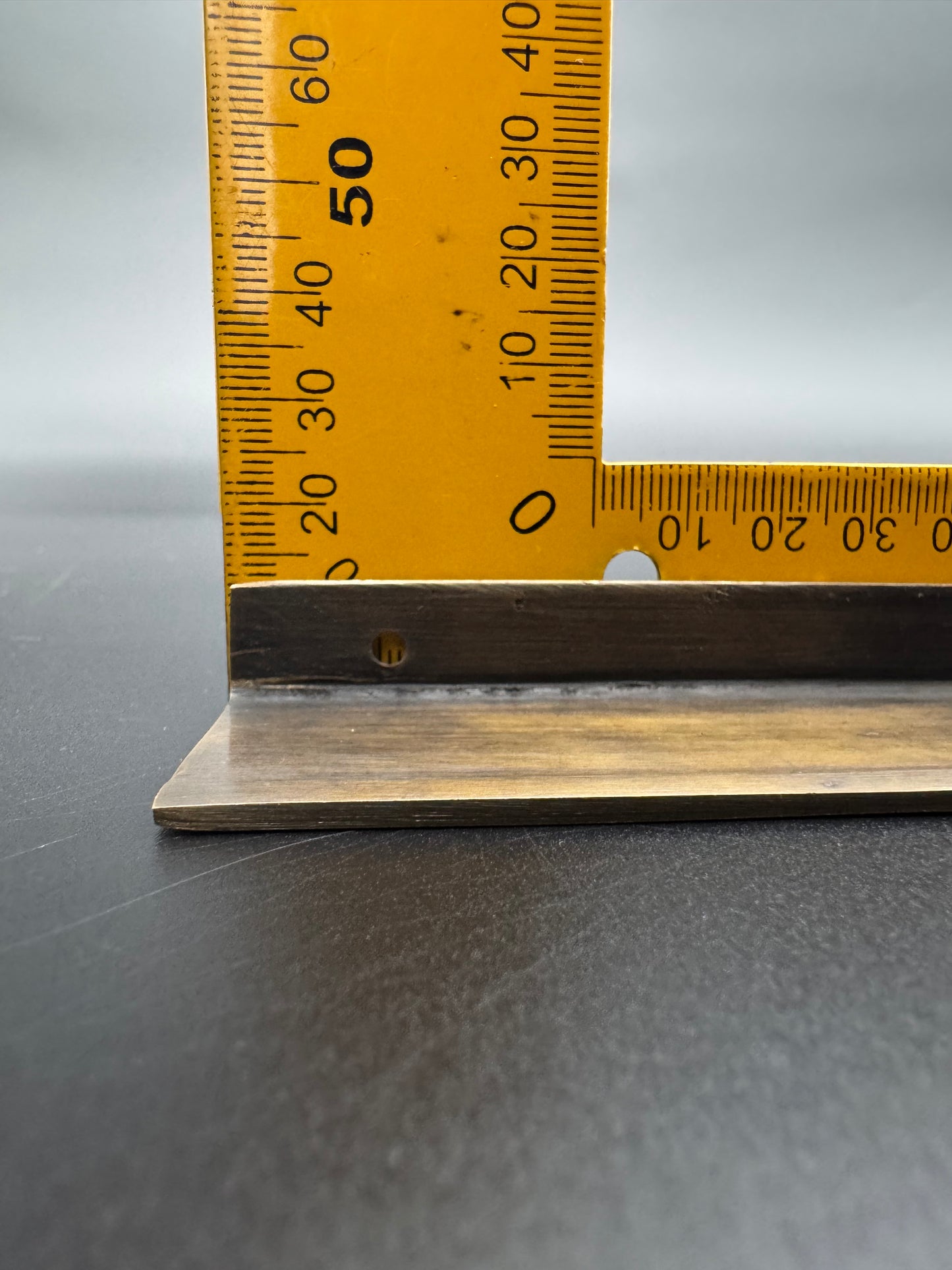 Flat Rectangle Brass Ledge Pull, 10cm
