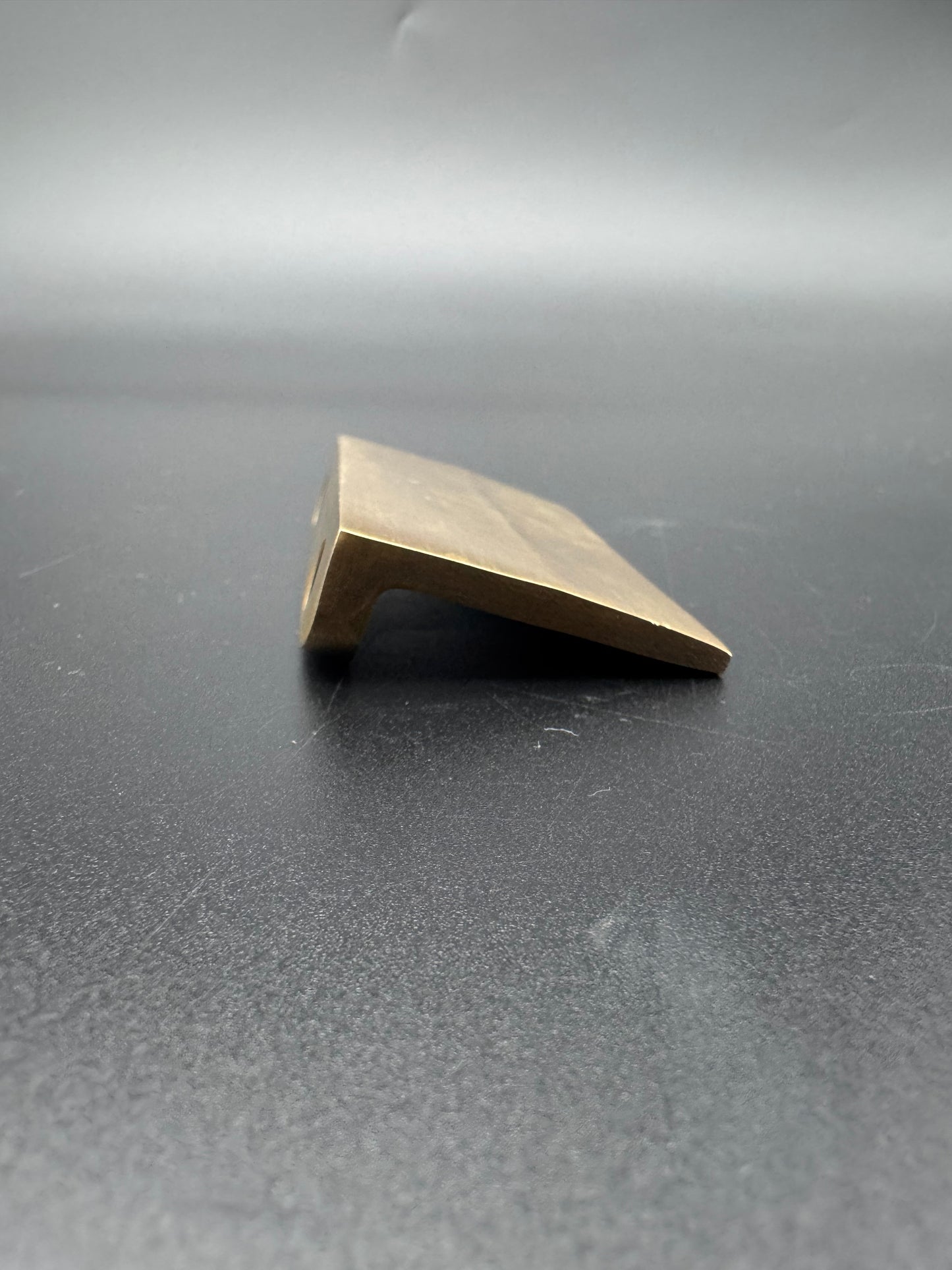 Square Edge Brass Ledge Pull, 7.4cm
