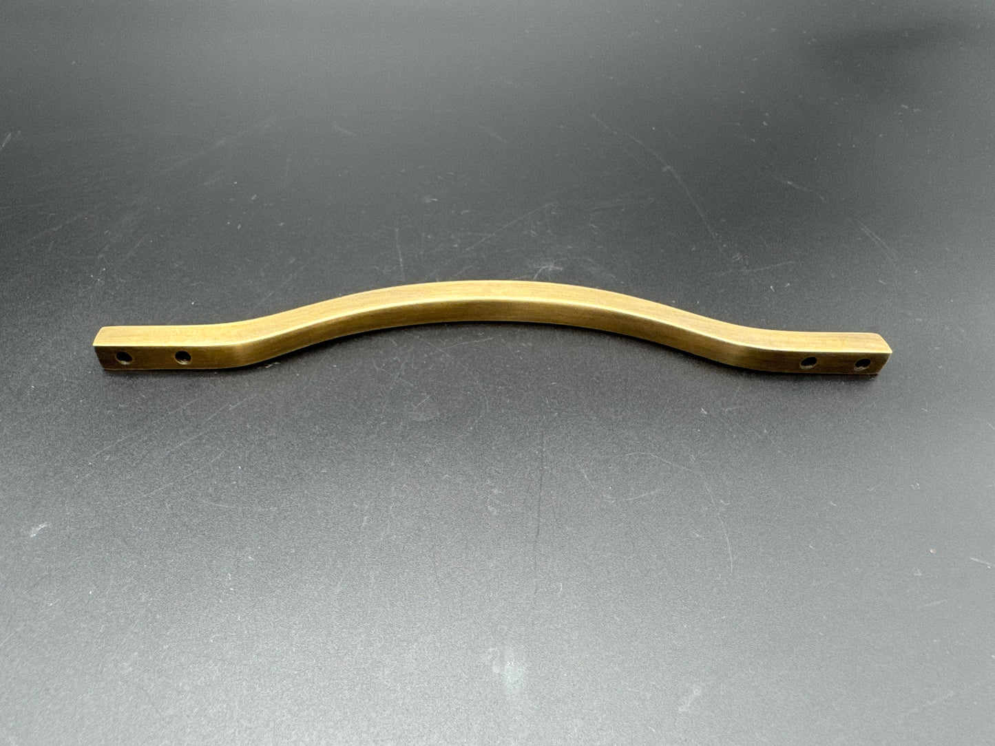 Curve Brass Door Pull, Double Screw, 20cm