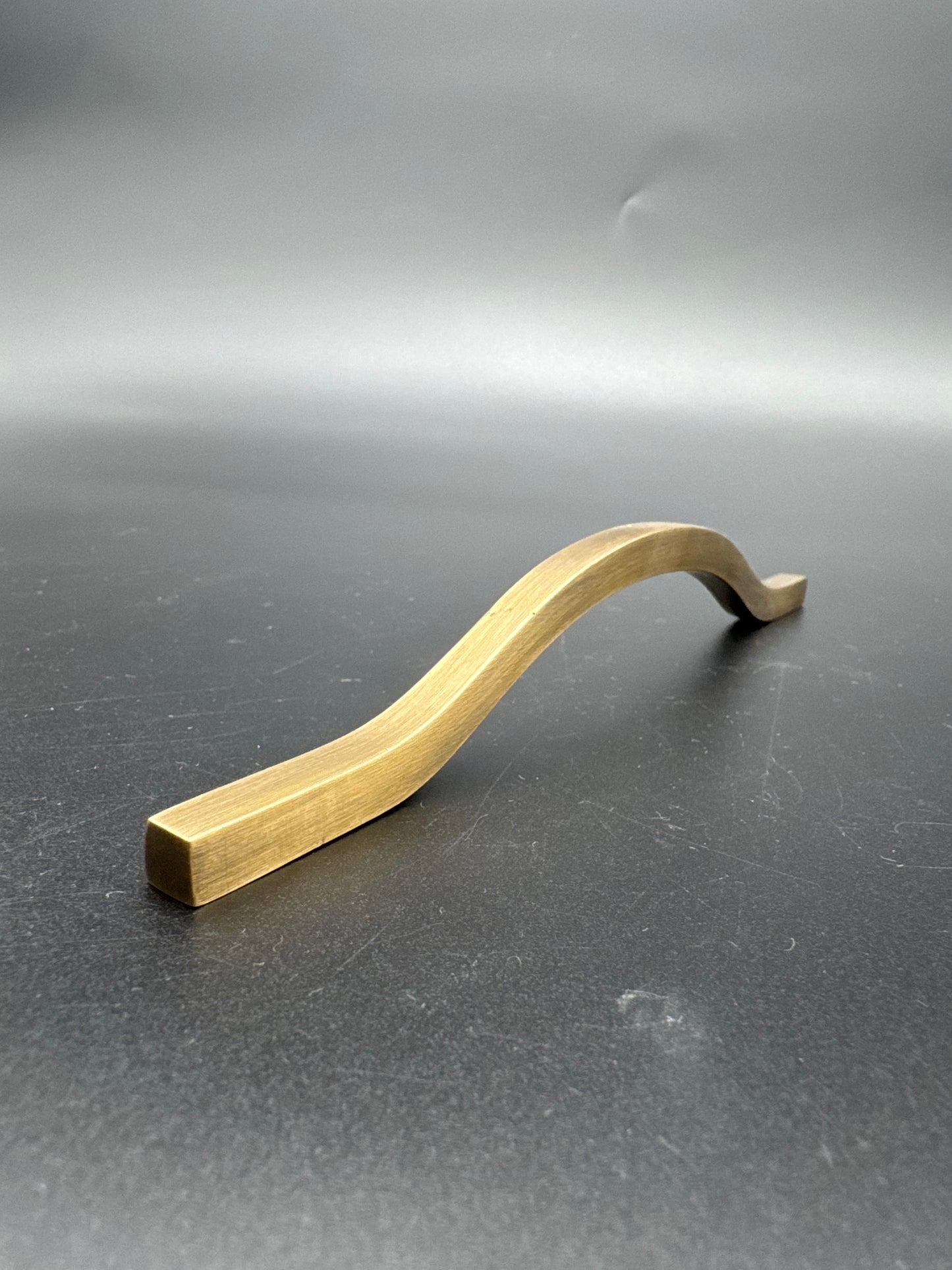 Curve Brass Door Pull, Double Screw, 20cm