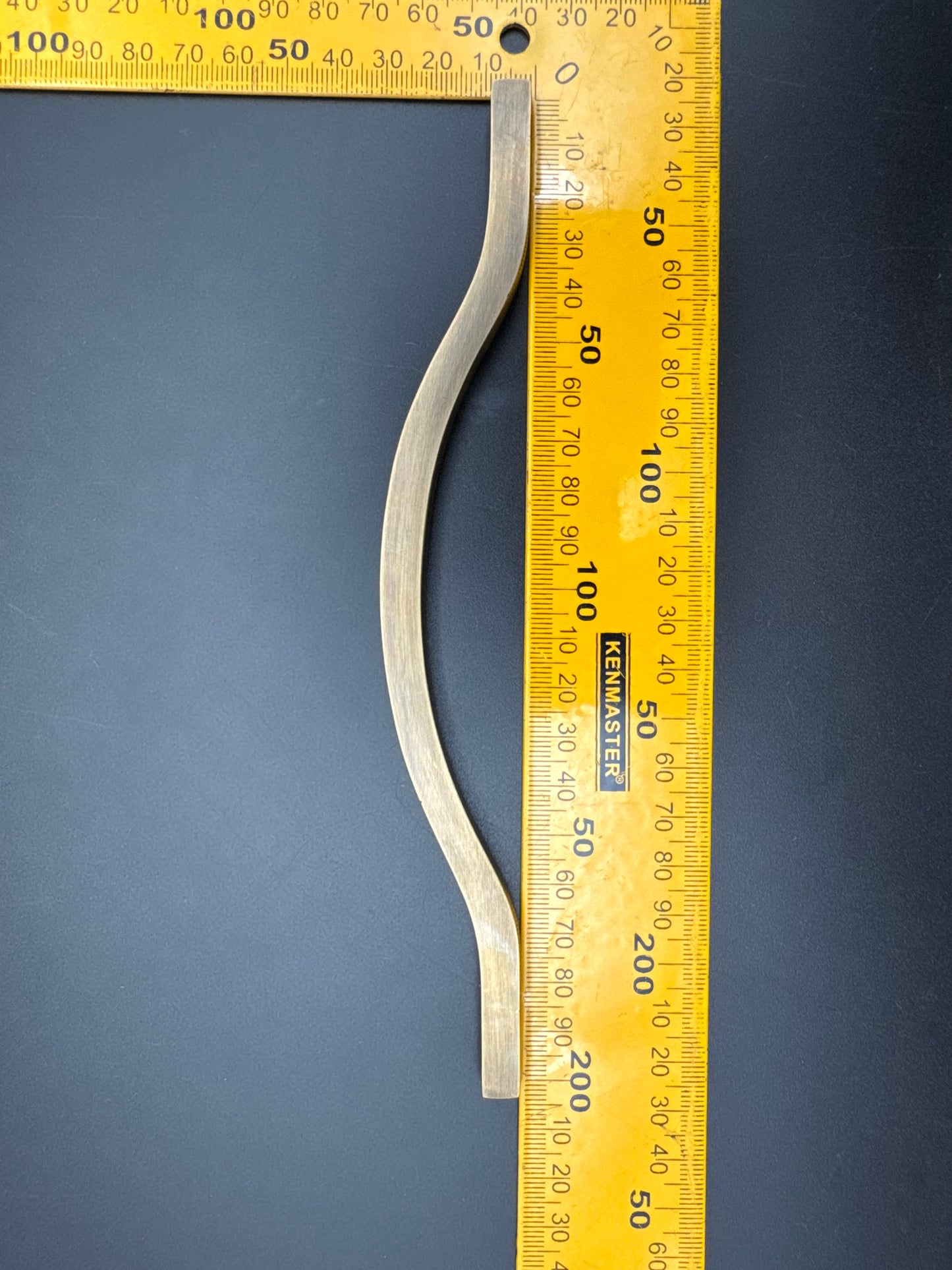 Curve Brass Door Pull, Double Screw, 20cm