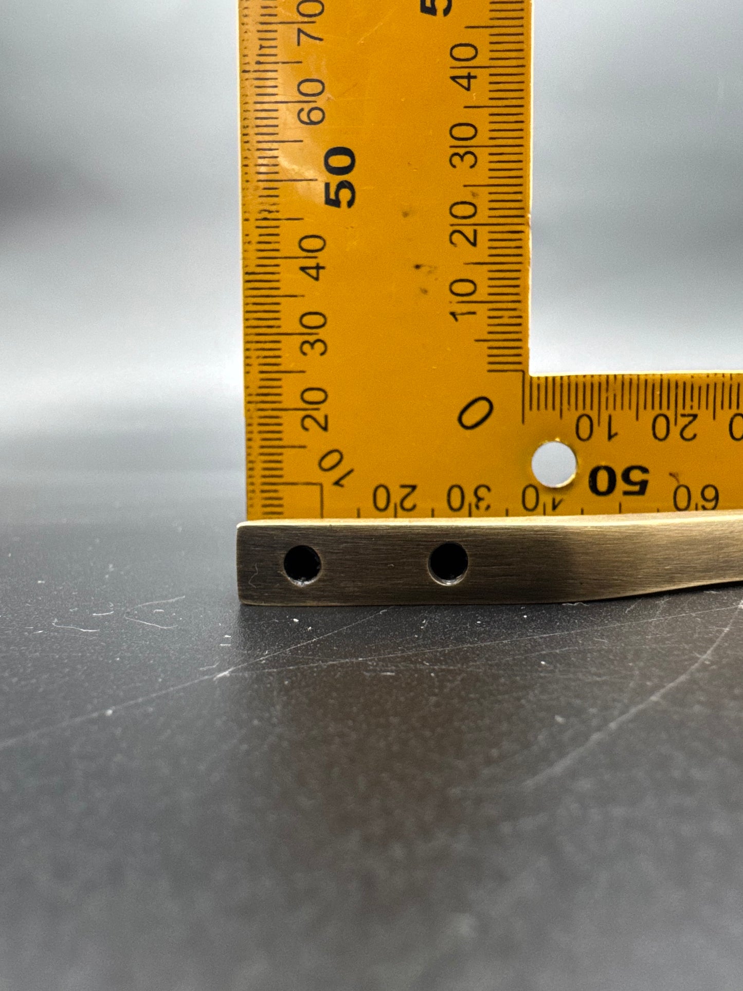 Curve Brass Door Pull, Double Screw, 20cm