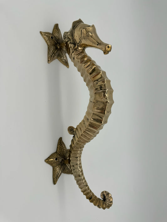 Sea horse door handle with star fish base 35cm