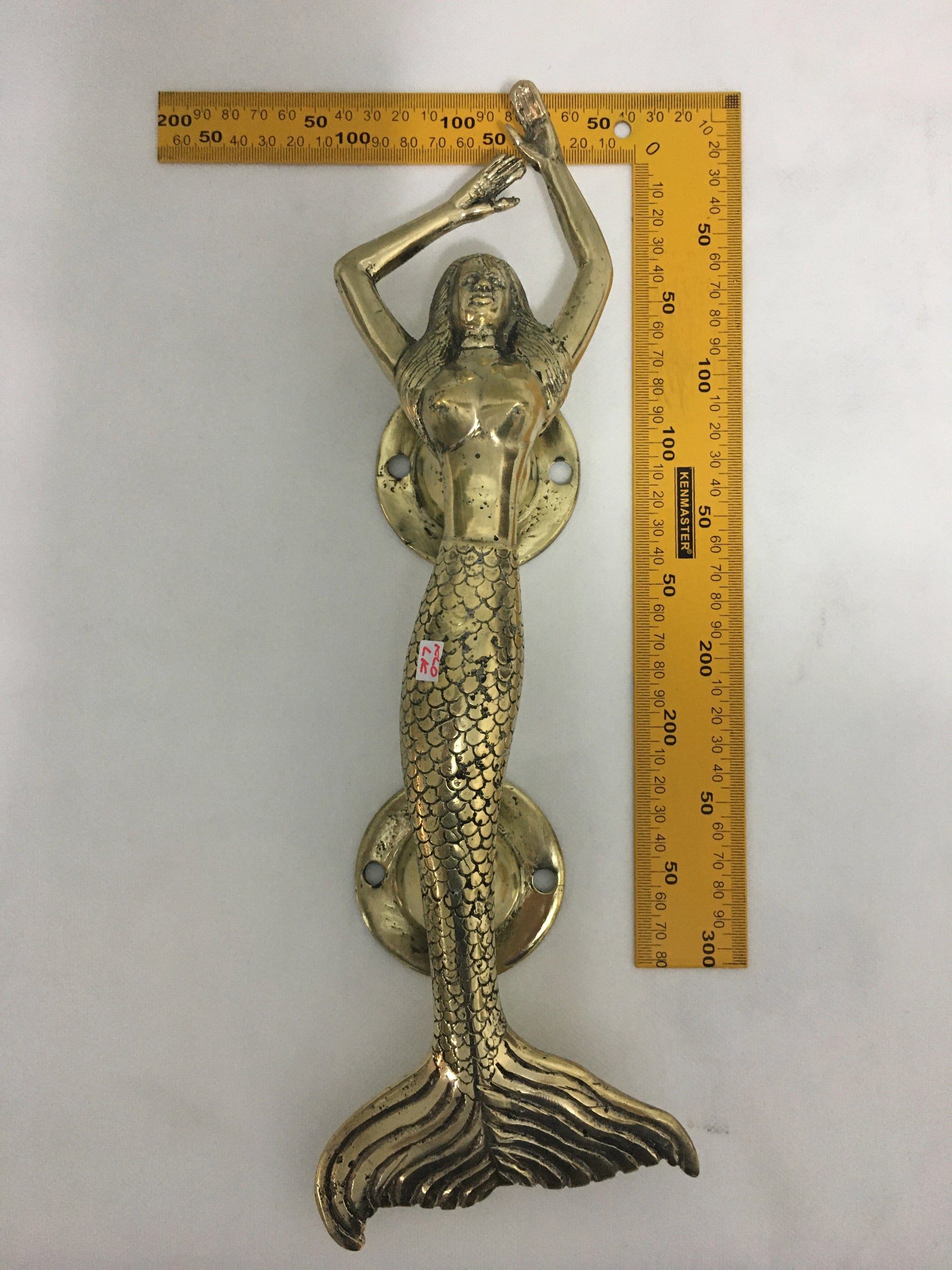 product image dimension 1 - Mermaid door handle - Handmade in bronze