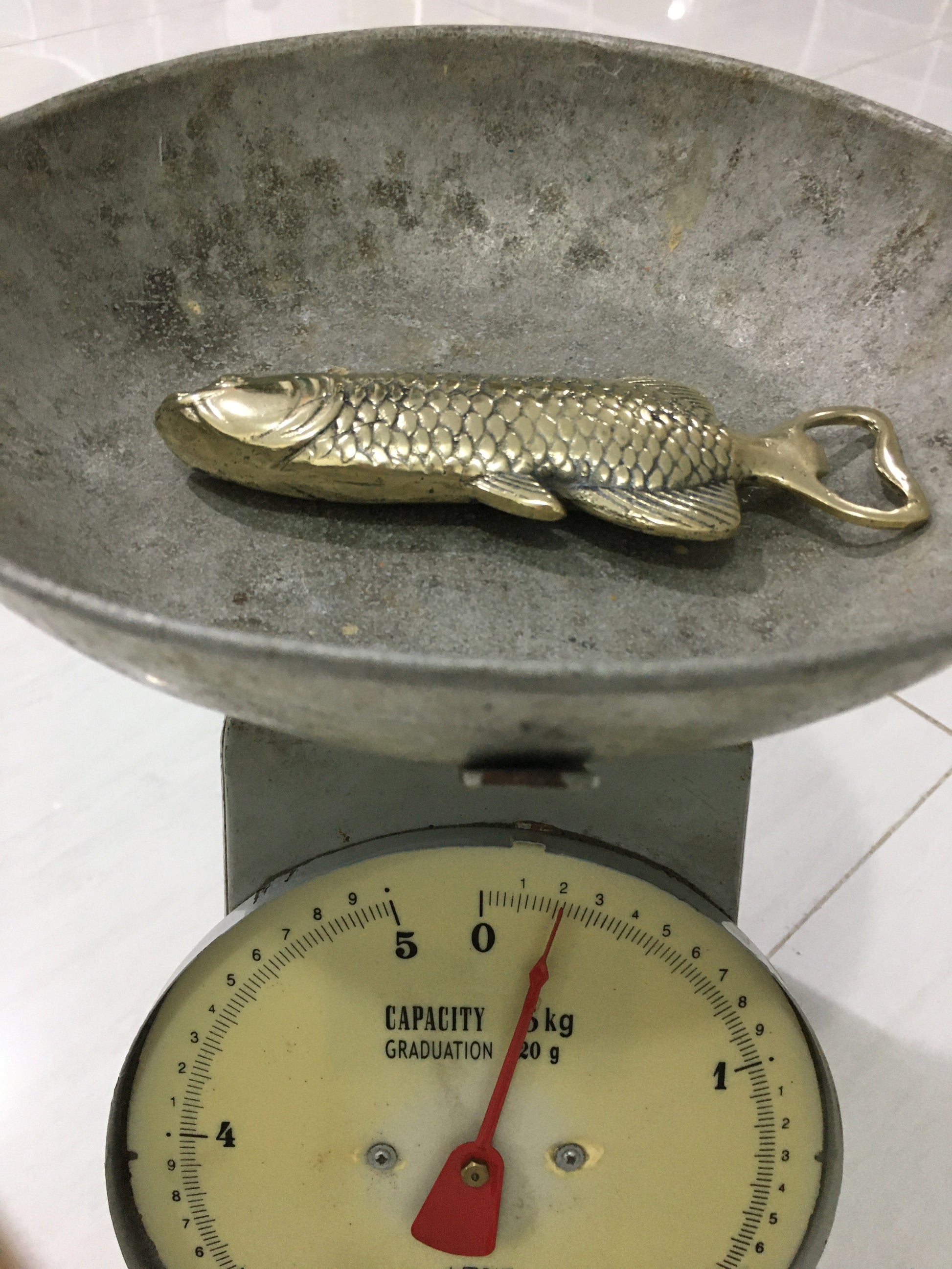 product image weight - Arowana Fish Bottle Opener - Handmade in bronze