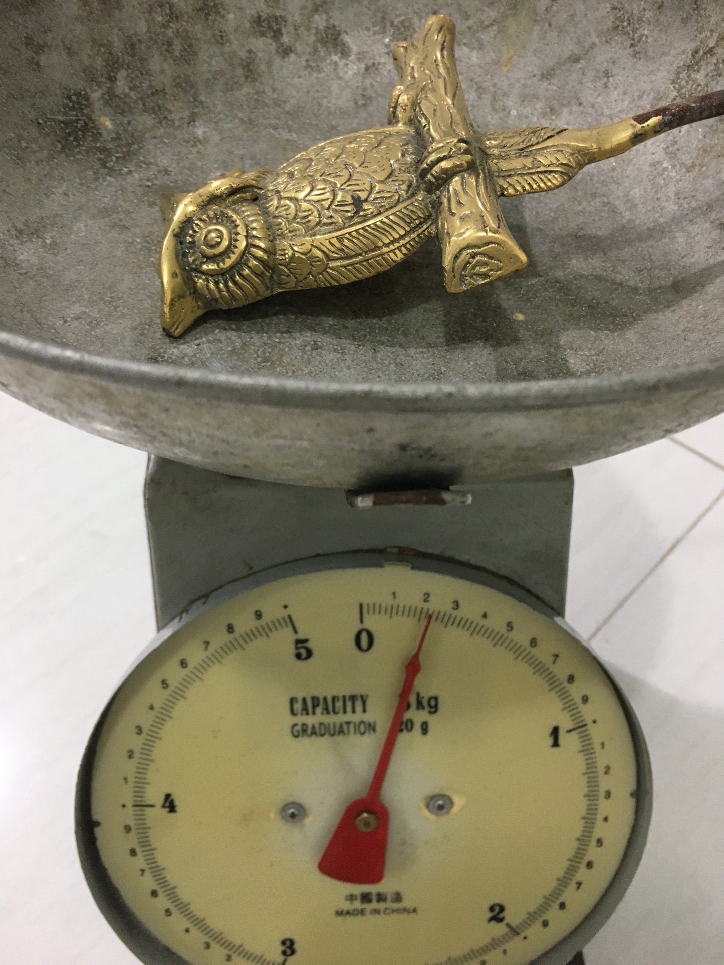 product image weight - Owl Ornament on spike - Handmade in bronze