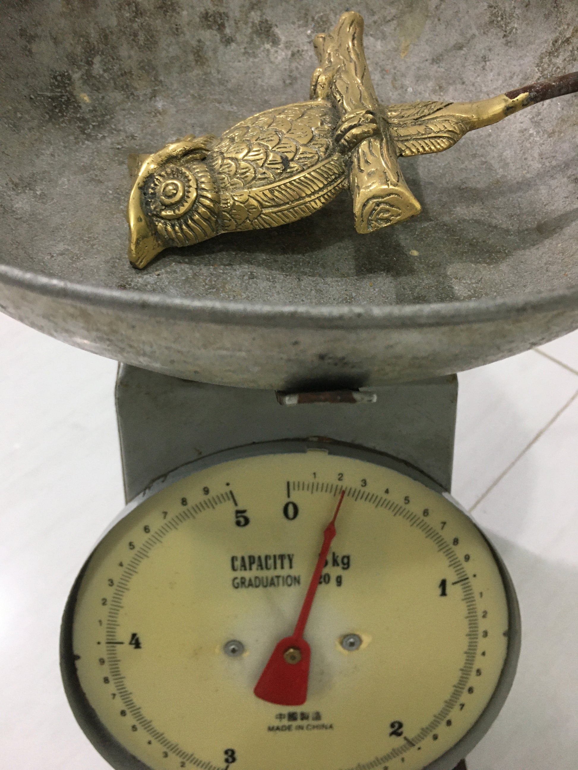 product image weight - Owl Ornament on spike - Handmade in bronze