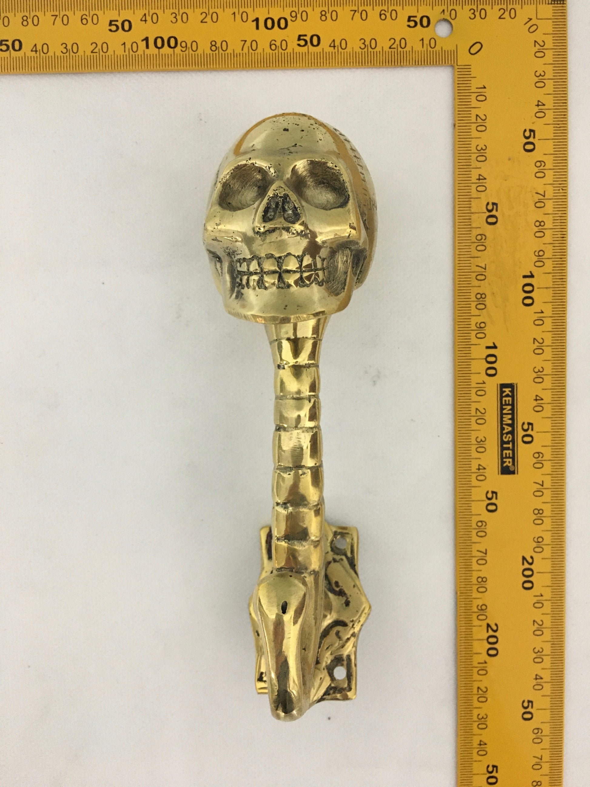 product image dimension 1 - Skull Clothes | Towel | Robe Hook - Handmade in bronze