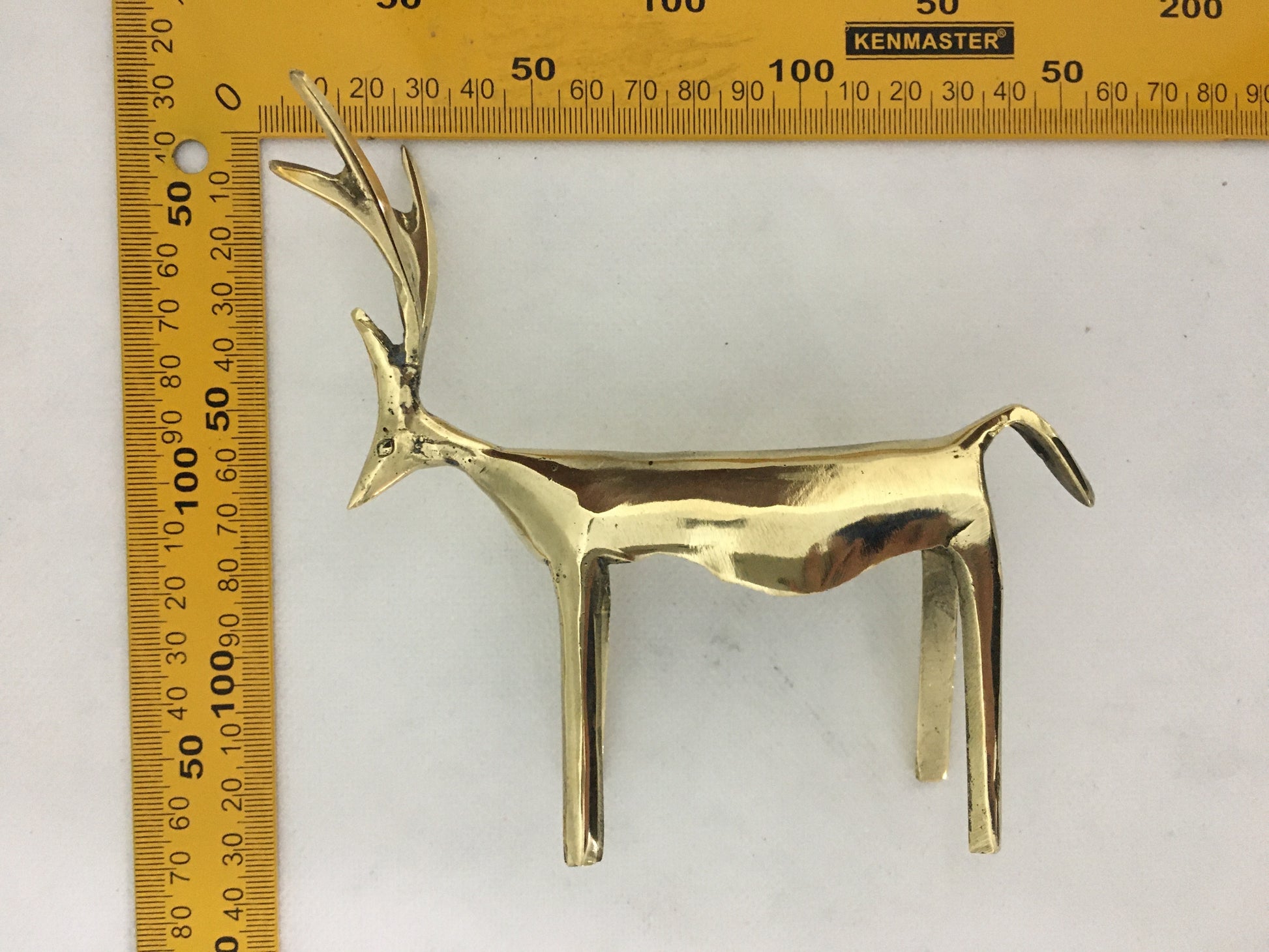 product image dimension 1 - Reindeer Ornament Modern/Minimalist - Handmade in bronze