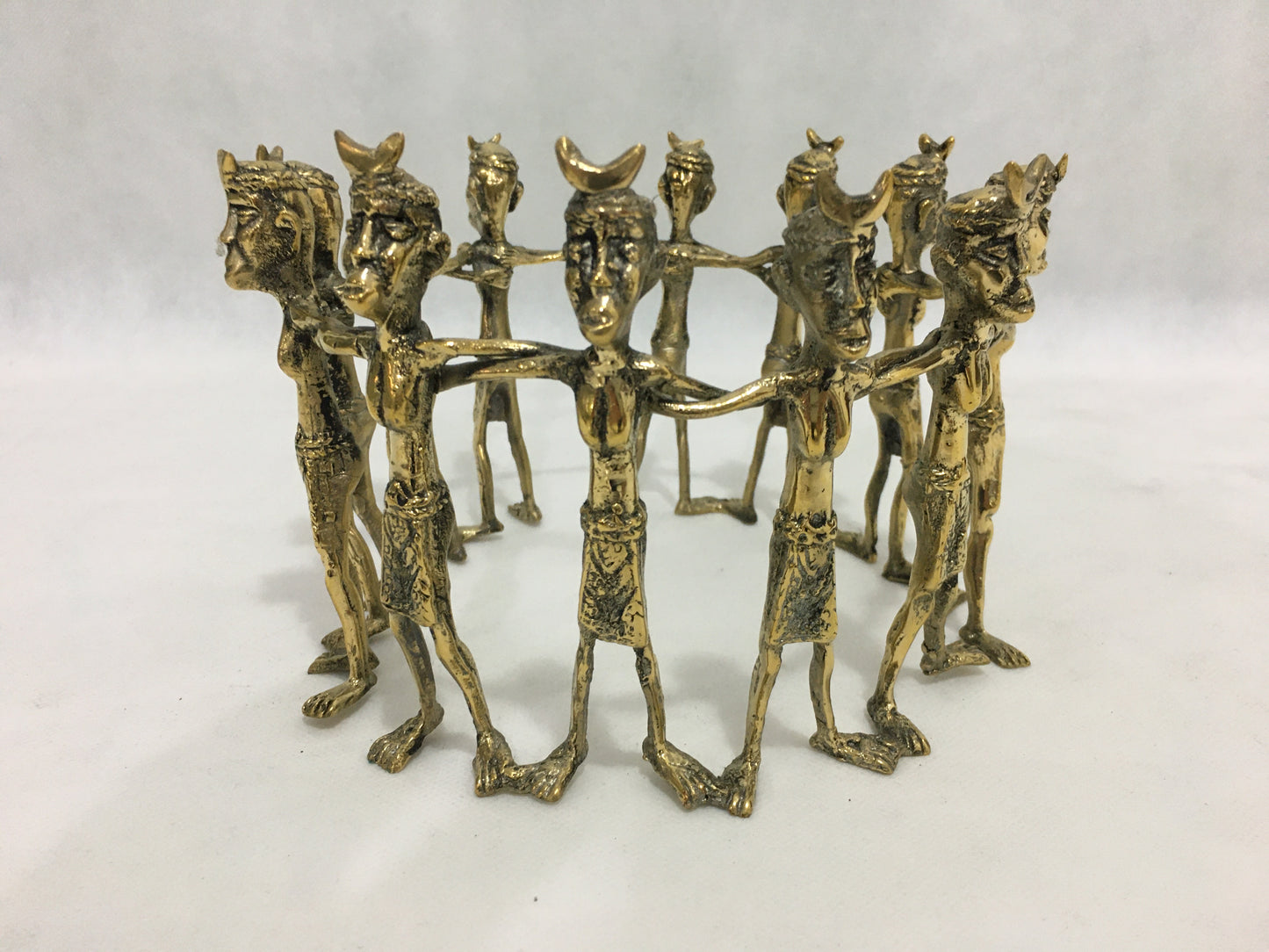 product image hero 1 - 12 Men Linking Arms in a Circle - Handmade in bronze