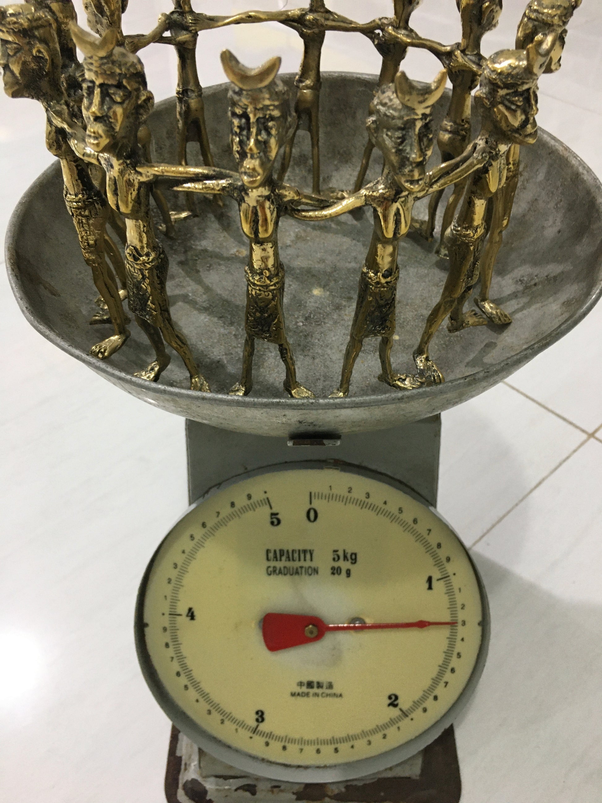product image weight - 12 Men Linking Arms in a Circle - Handmade in bronze