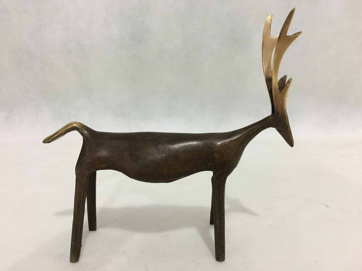 product image dimension 1 - Reindeer Ornament Modern/Minimalist - Handmade in bronze