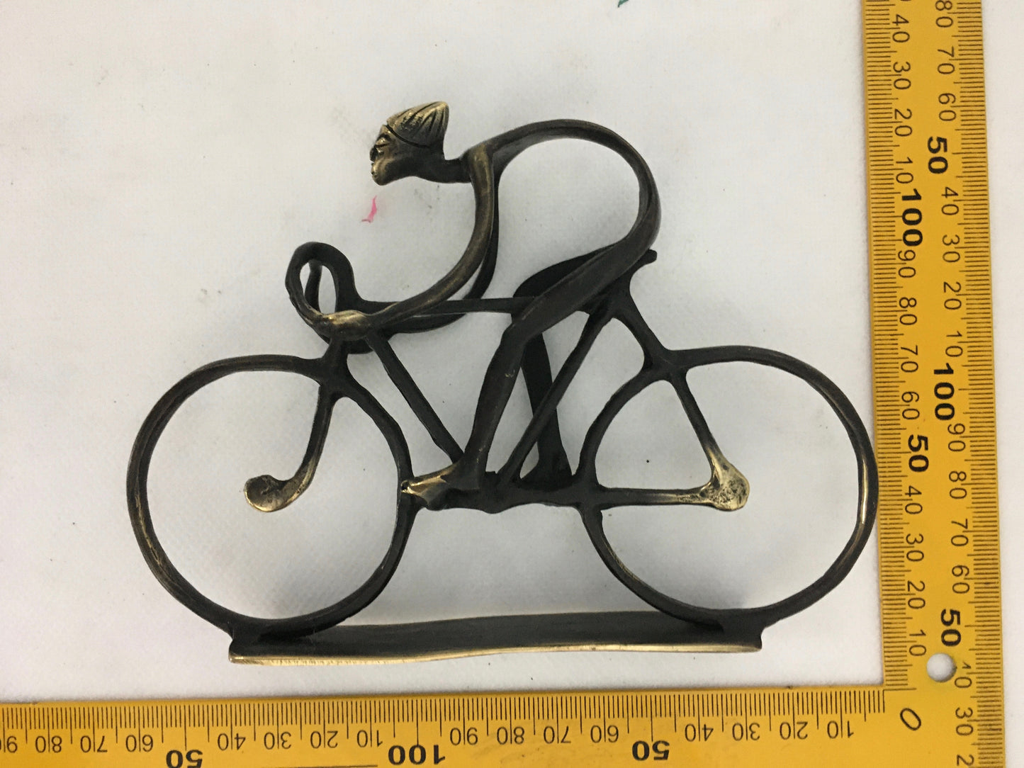 product image dimension 1 - Person on Bike (Small) - Handmade in bronze