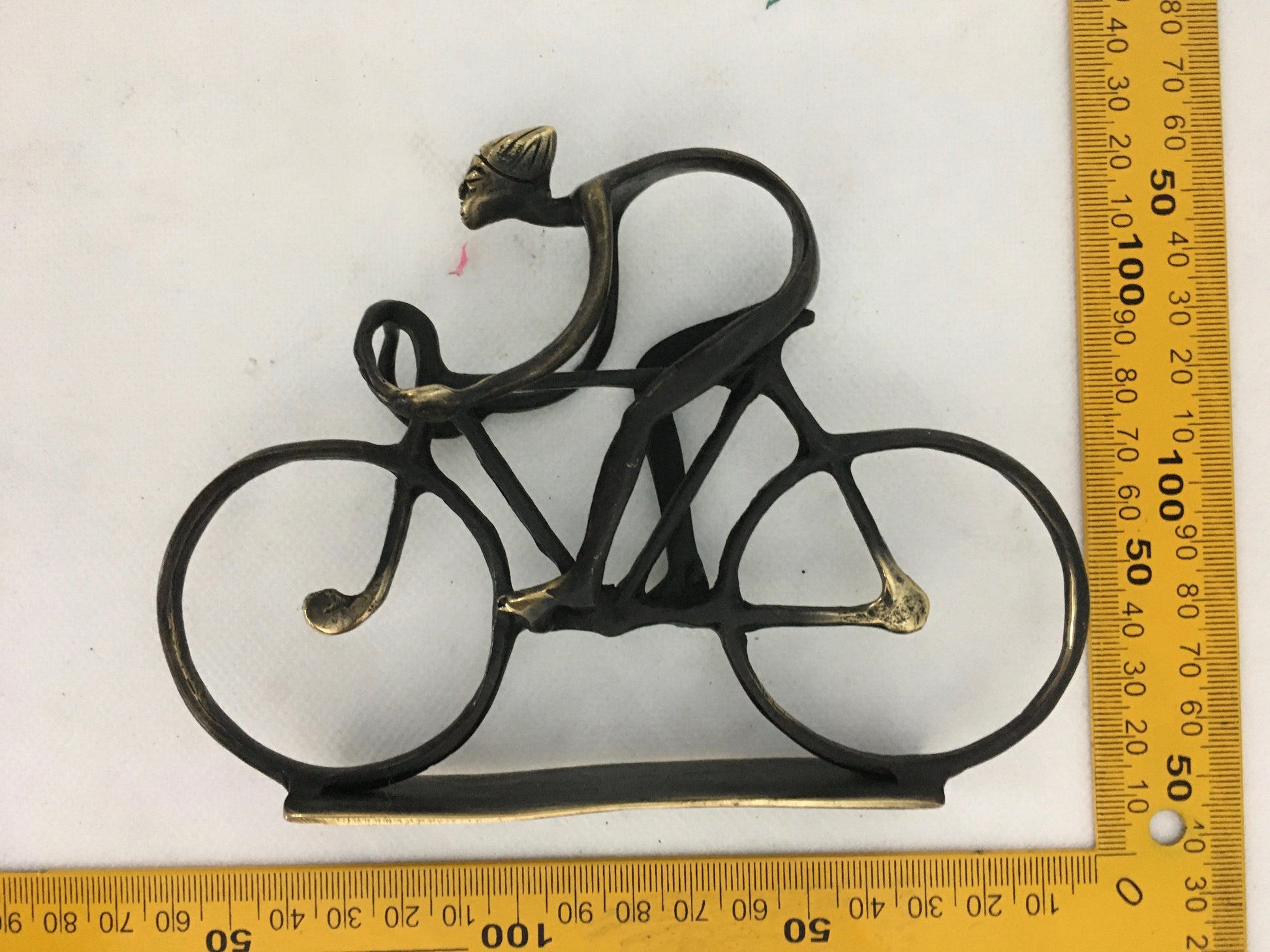 product image dimension 1 - Person on Bike (Small) - Handmade in bronze
