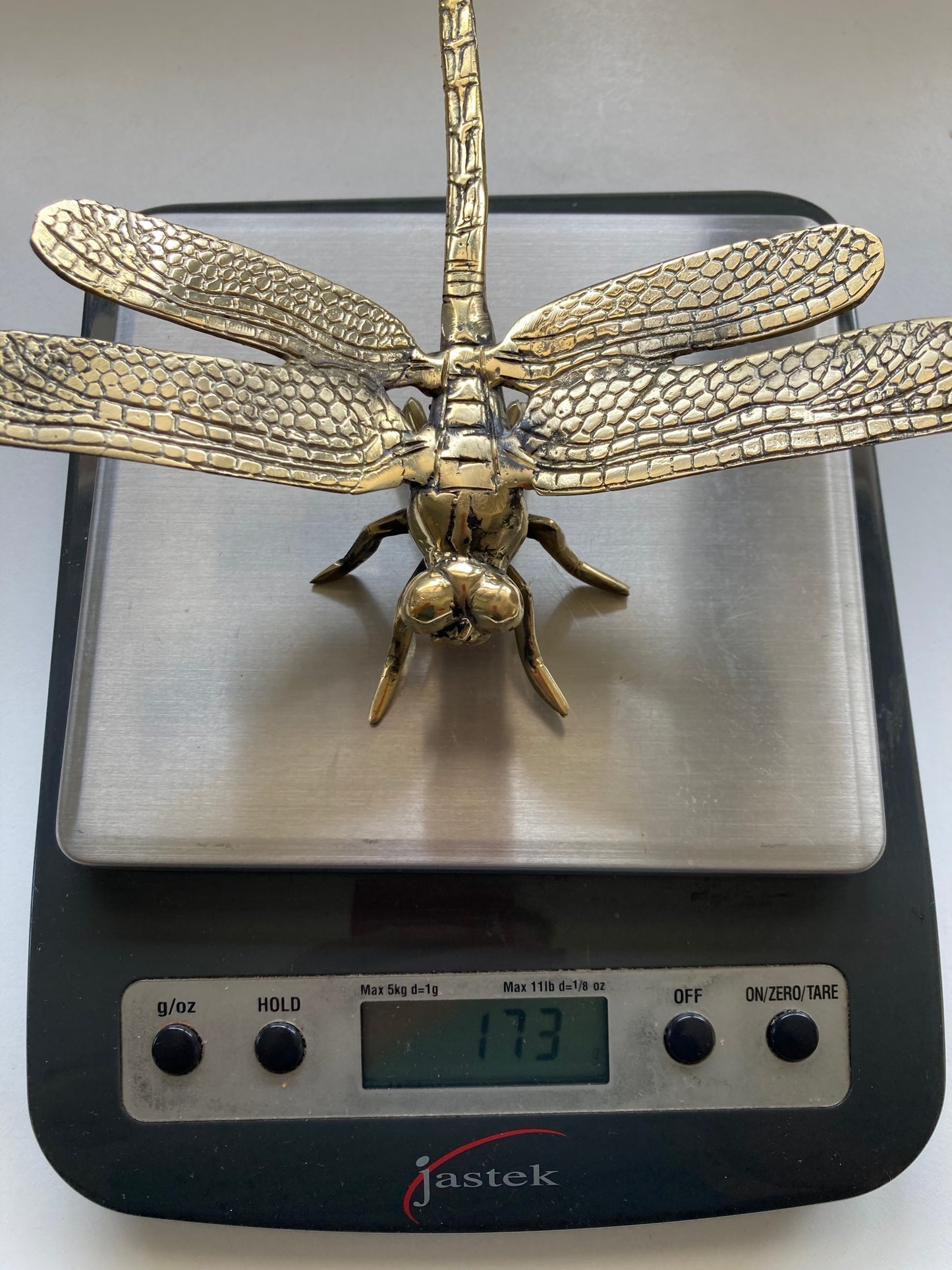 product image weight - Dragonfly statue (18cm) - Handmade in bronze