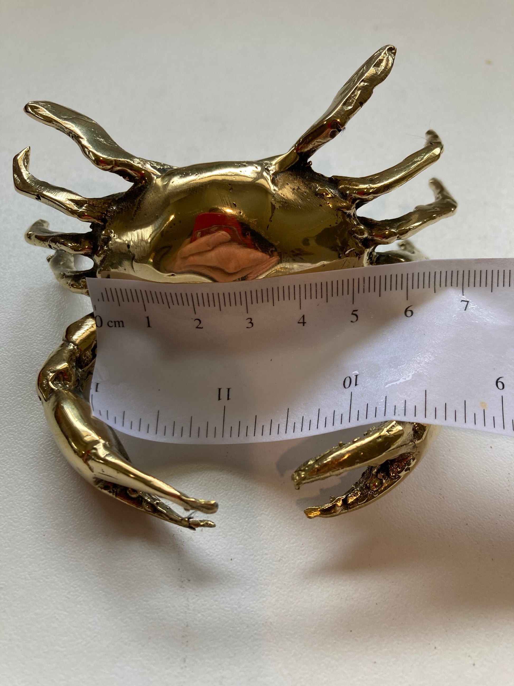 product image dimension 2 - Crab Statue (11cm) - Handmade in bronze