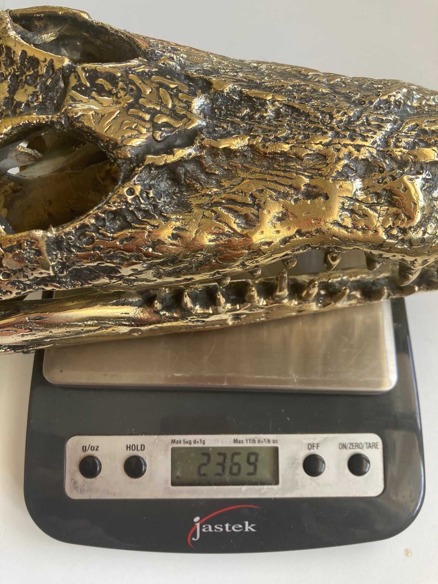 product image weight - Crocodile Skull/Head Statue (36cm) - Handmade in bronze