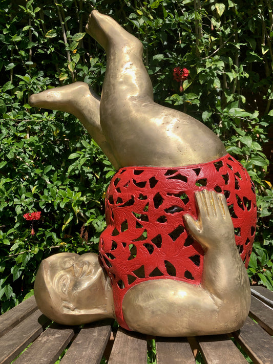 Bronze Betty See Through 60cm, red swimmers