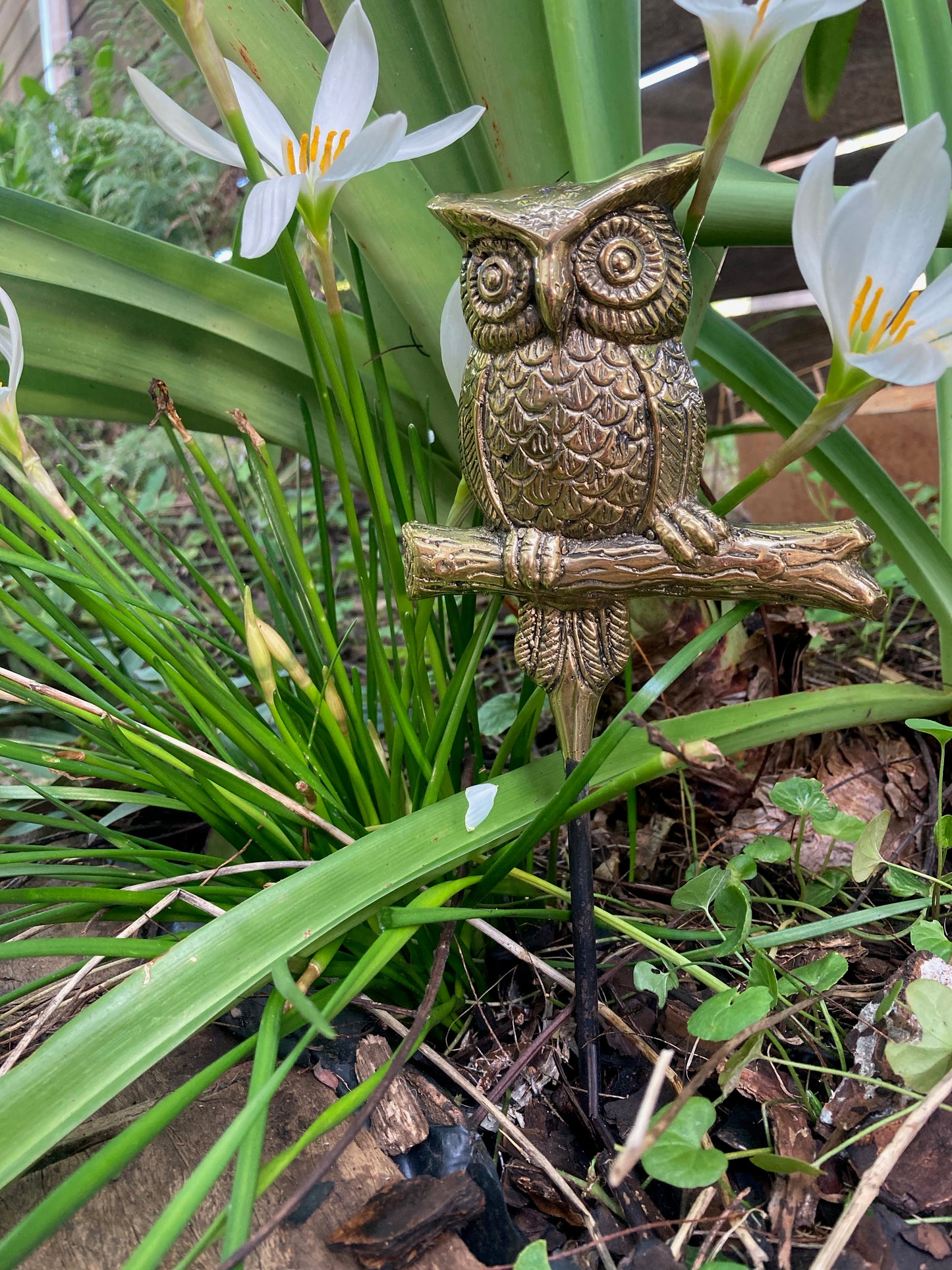 product image hero 2 - Owl Ornament on spike - Handmade in bronze