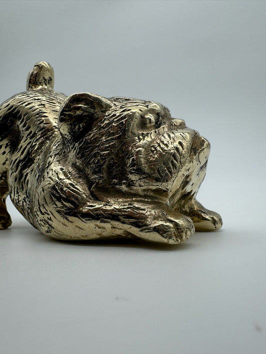 English Bulldog Playing, Bronze Handmade, 11cm