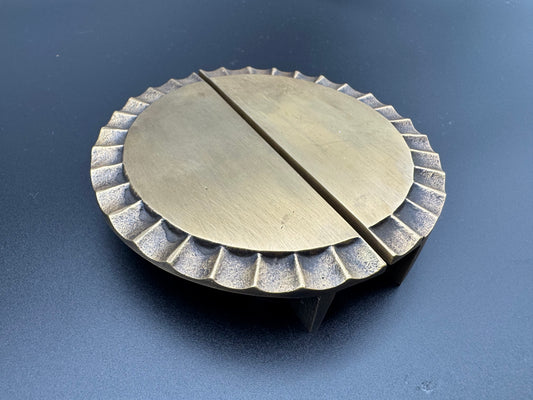 Semi Circle with Patterned Edge Brass Pull, 12cm