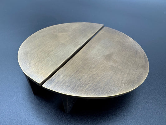 Semi Circle Flat Brass Pull, 12cm