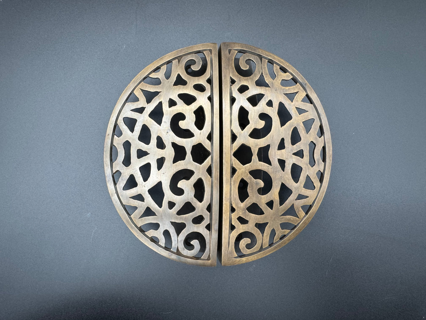 Scroll Semi Circle Brass Pull, Set #5, 15cm