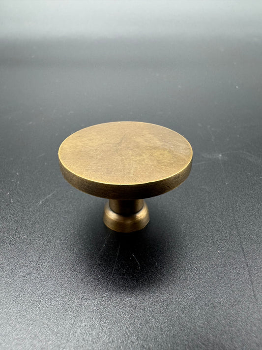 Flat Circle Brass Knob, 3.5cm
