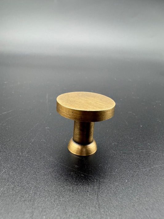 Flat Circle Brass Knob, 2.5cm