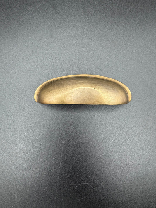 Indented Brass Cup Pull, 8.5cm