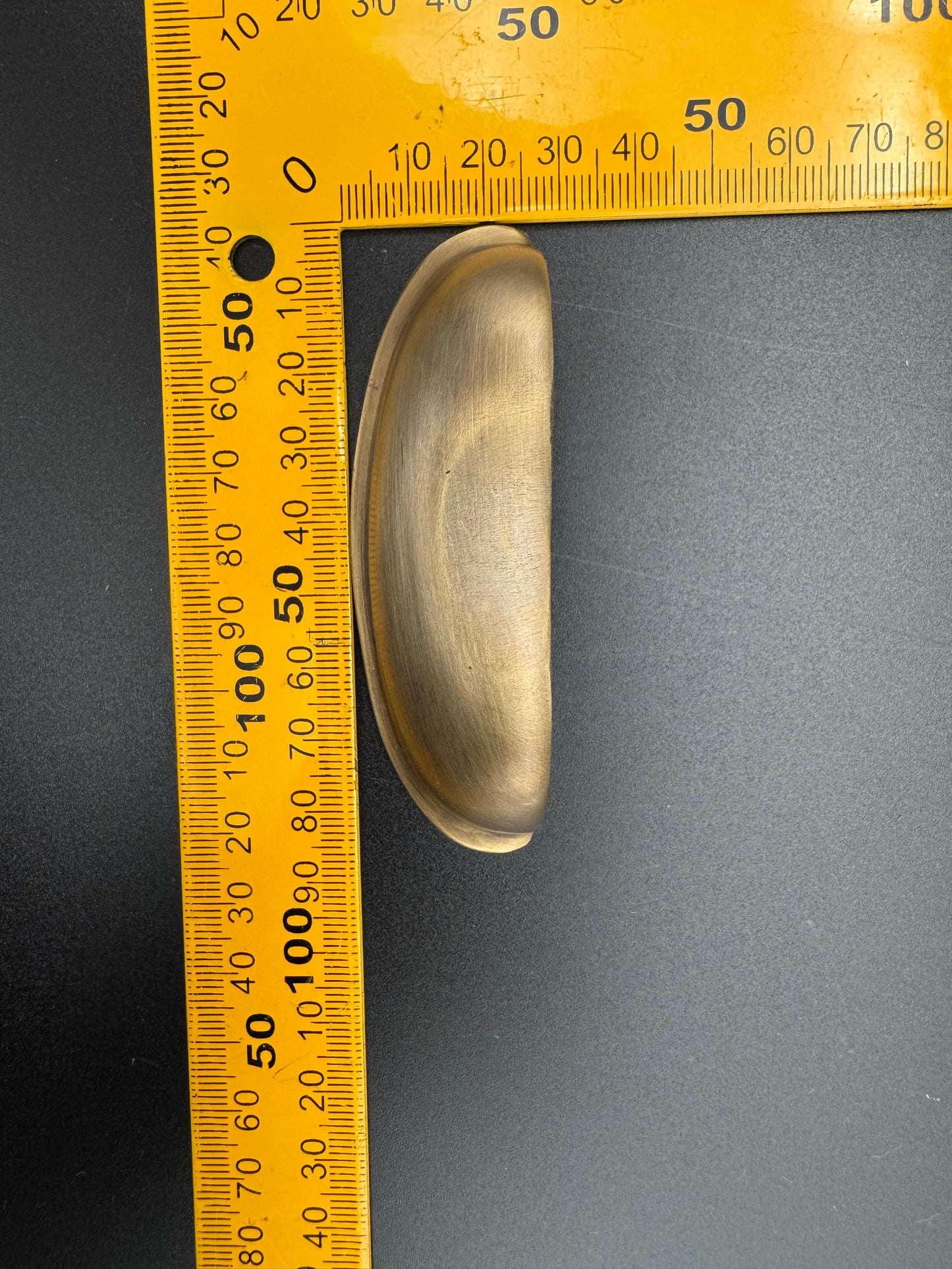 Indented Brass Cup Pull, 8.5cm