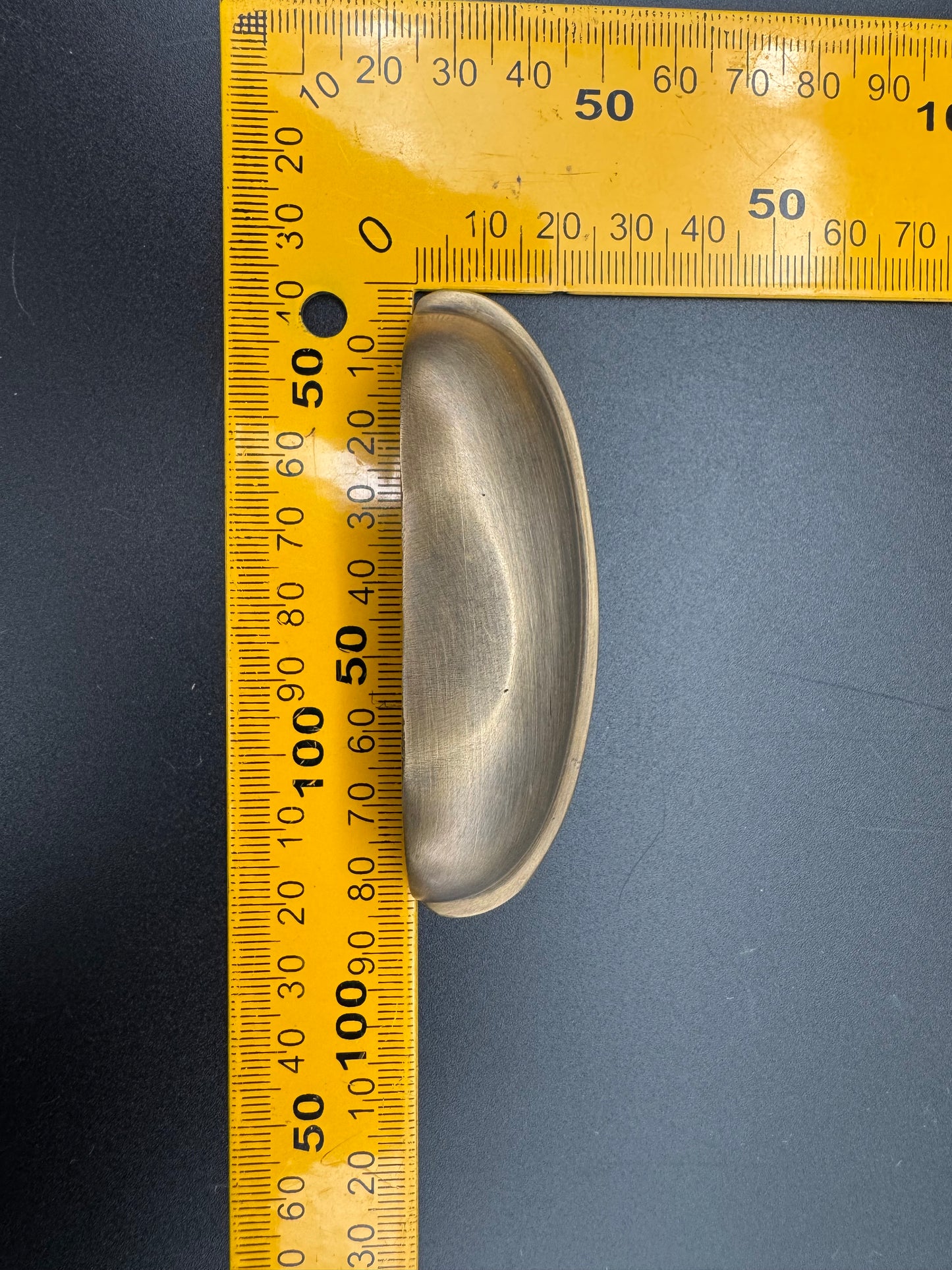 Indented Brass Cup Pull, 8.5cm