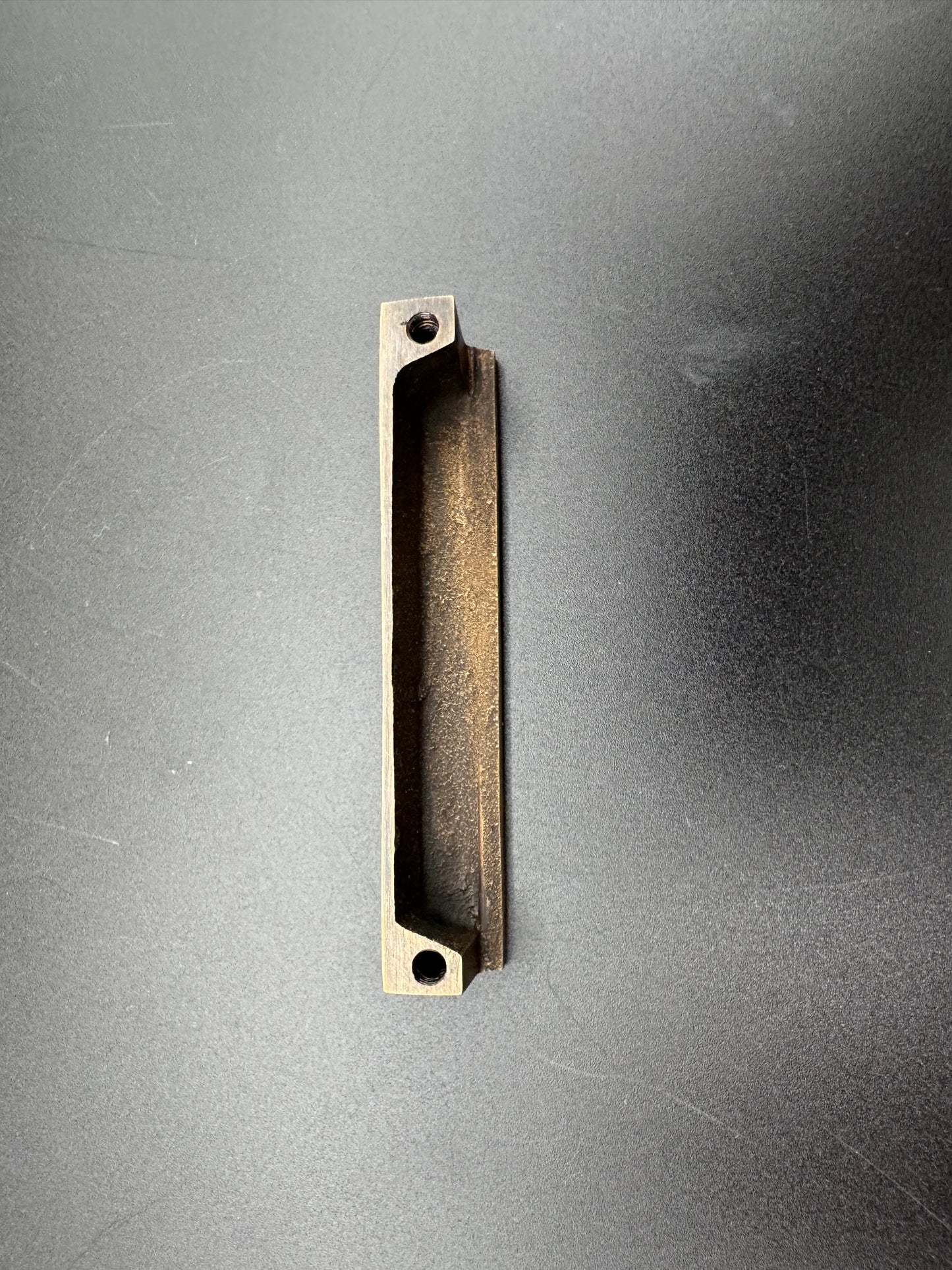 Wide Rectangle Brass Cabinet Pull, 8cm