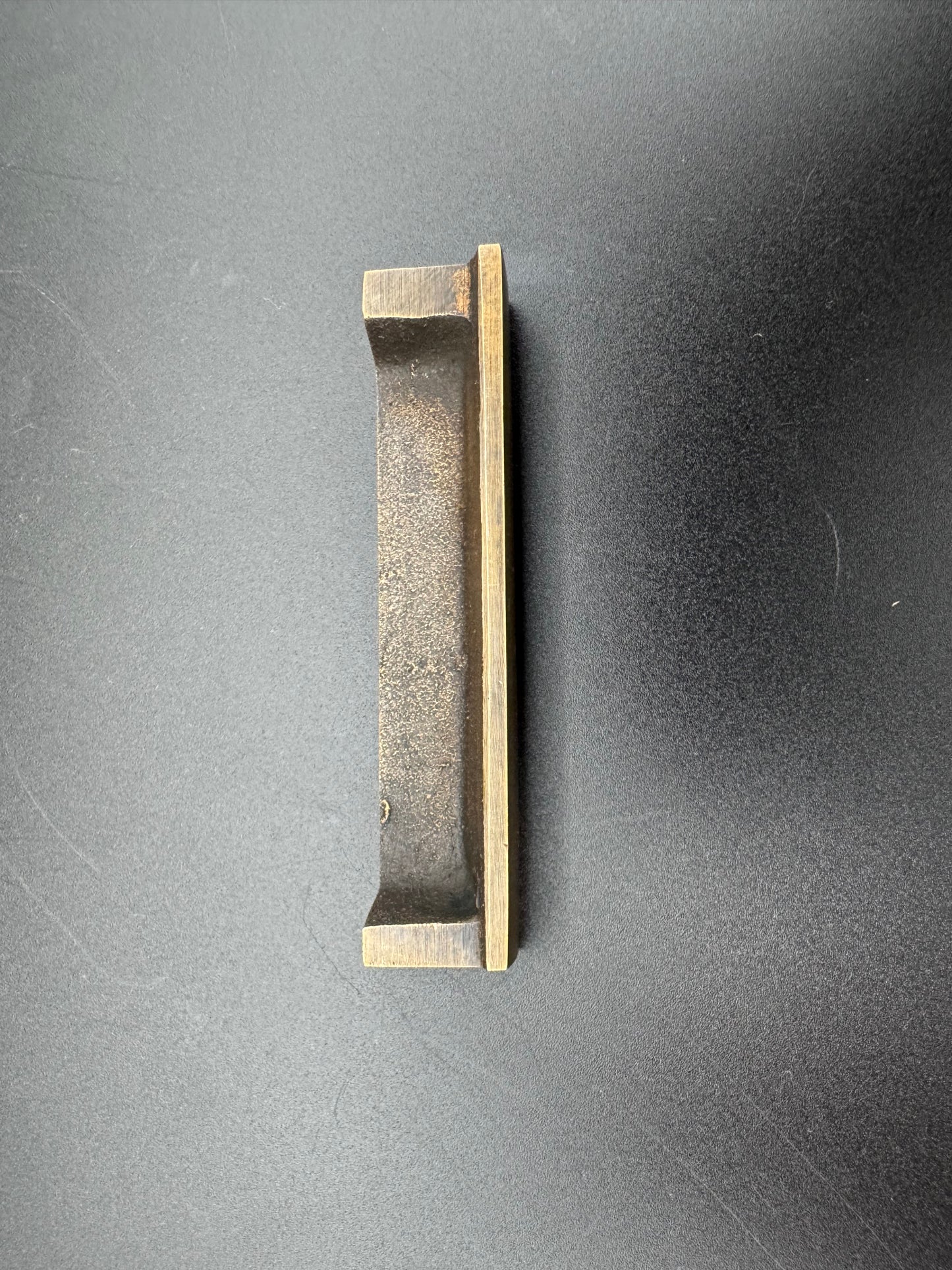 Wide Rectangle Brass Cabinet Pull, 8cm