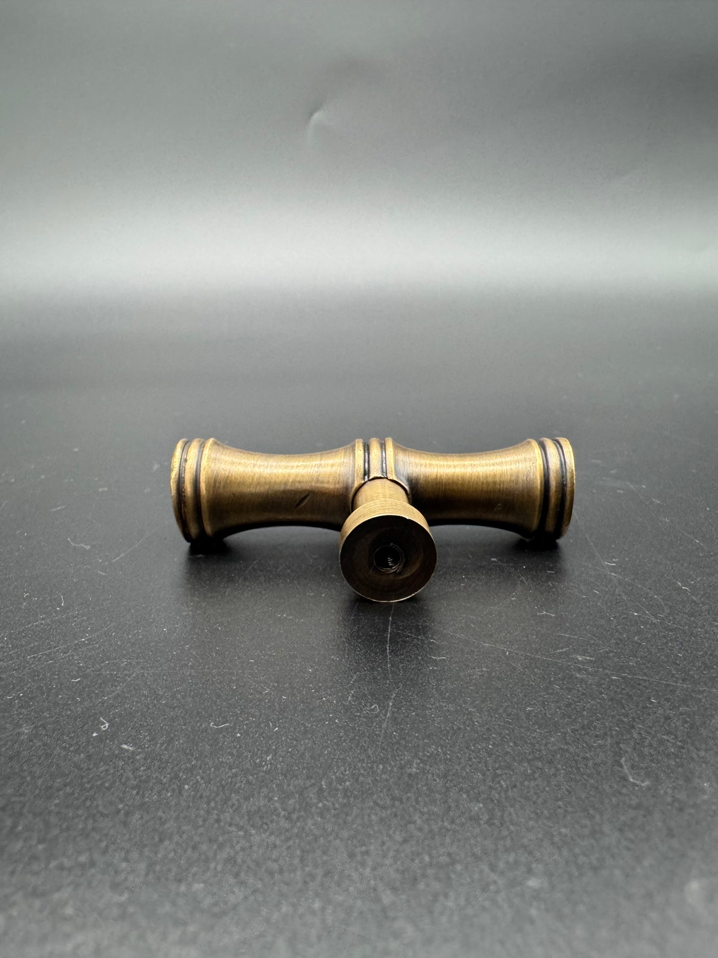 T-Bar Brass Knob with Rings (Set #2), 6.8cm