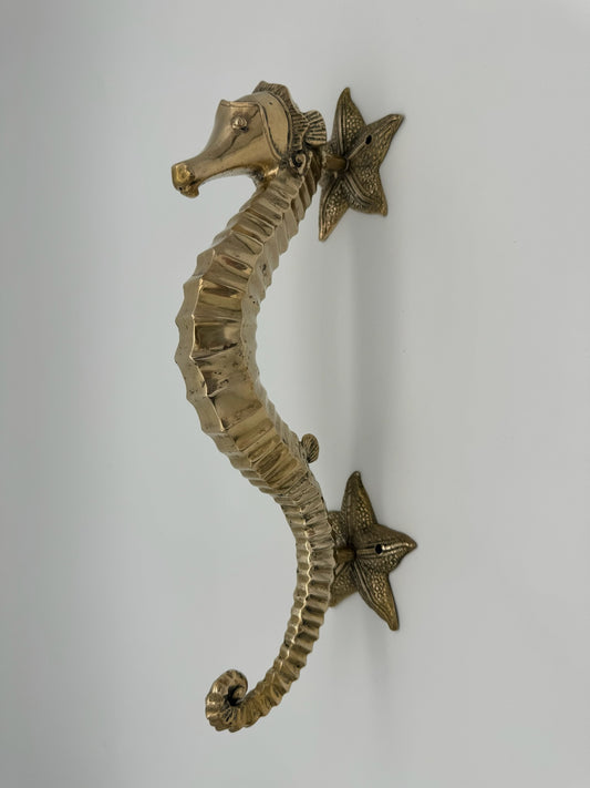 Sea horse door handle with star fish base 26.5cm