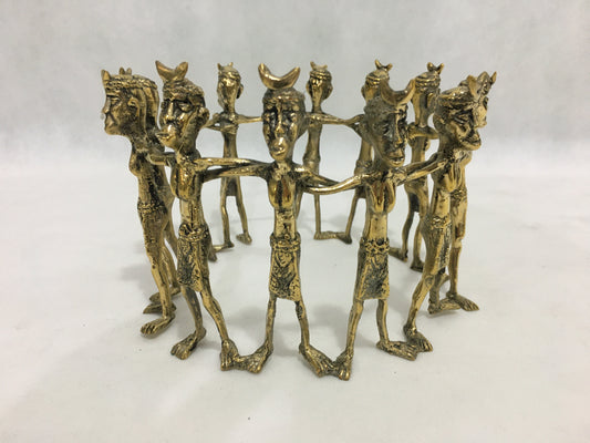 product image hero 1 - 12 Men Linking Arms in a Circle - Handmade in bronze